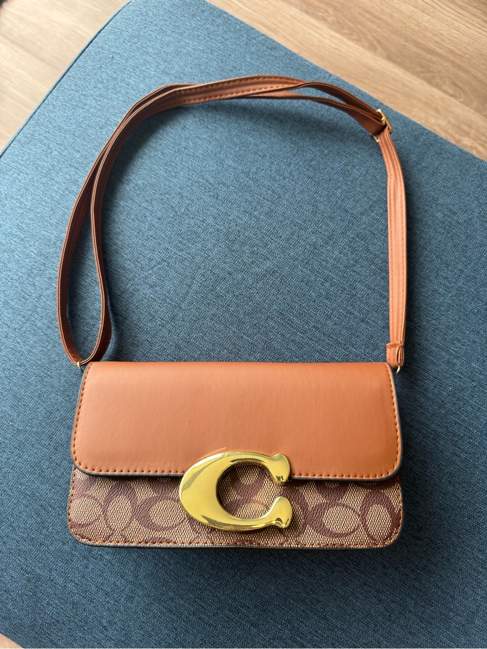 Canvas Crossbody Bag in Saddle Brown